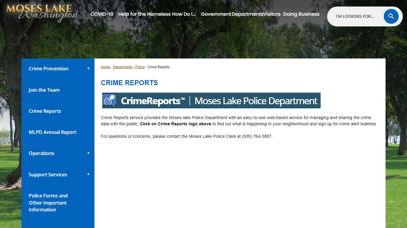 Crime Reports | Moses Lake, WA - Official Website