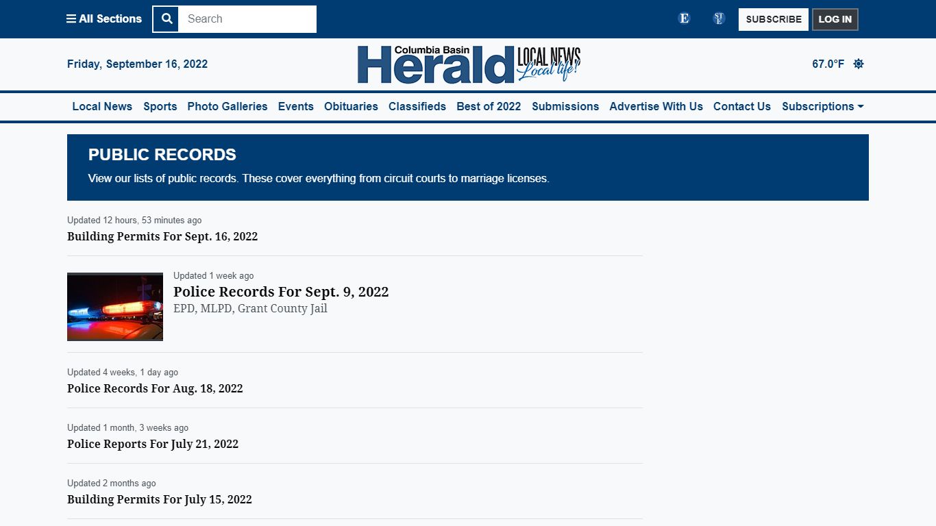 Public Records - Columbia Basin Herald